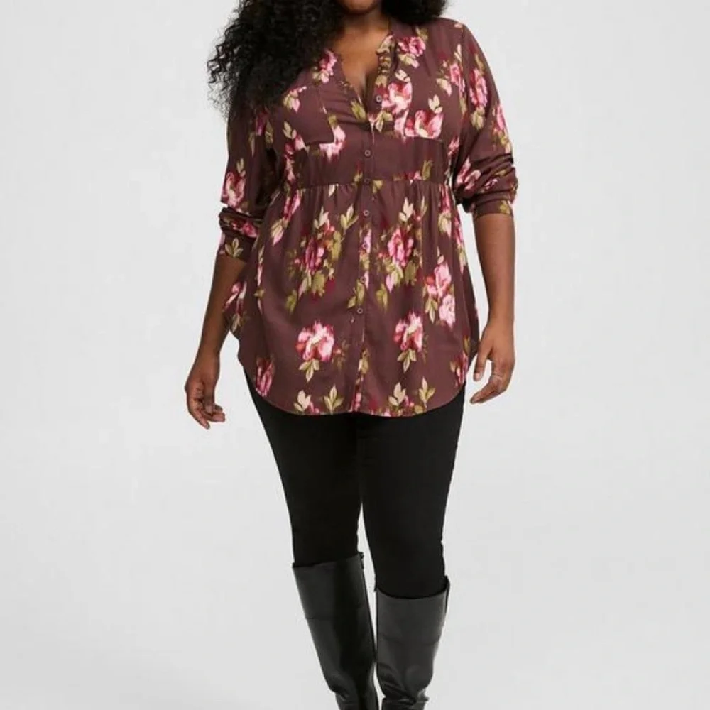 Torrid Emma Babydoll Challis Tunic Sz 3 (22-24)  NWT - Picture 5 of 8